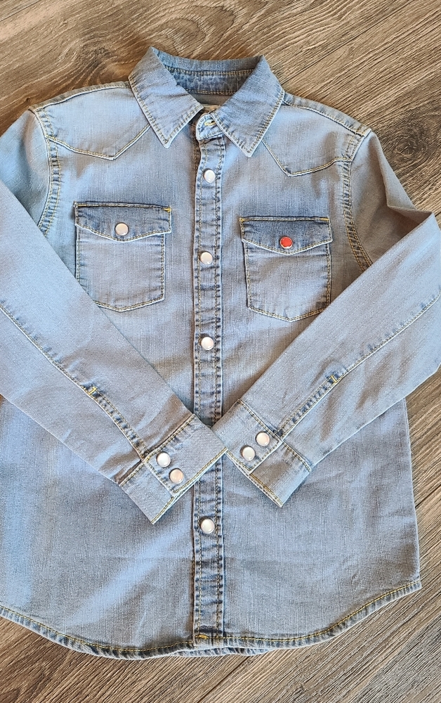 Denim collared shirt